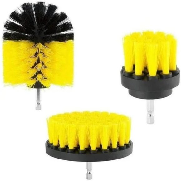 New 3pcs Electric Drill Brush Kit Plastic Round Nylon Brush Power Scrubber - Picture 1 of 3